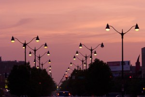 dawn street lights