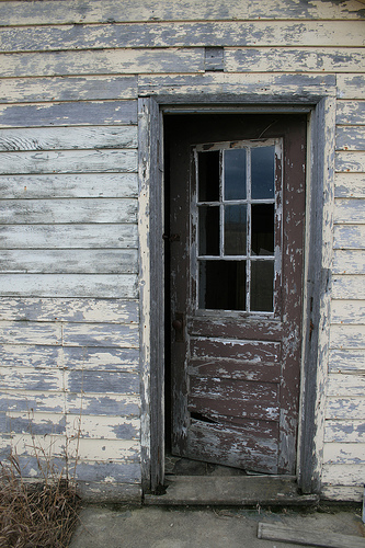 old wooden door